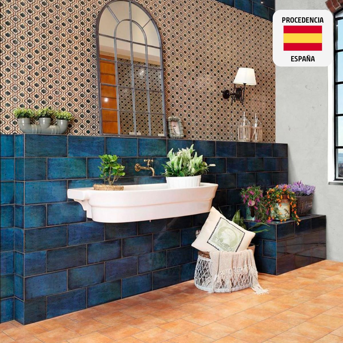 MAINZU - Cerámico Catania Blue Liso 15x30cm para piso