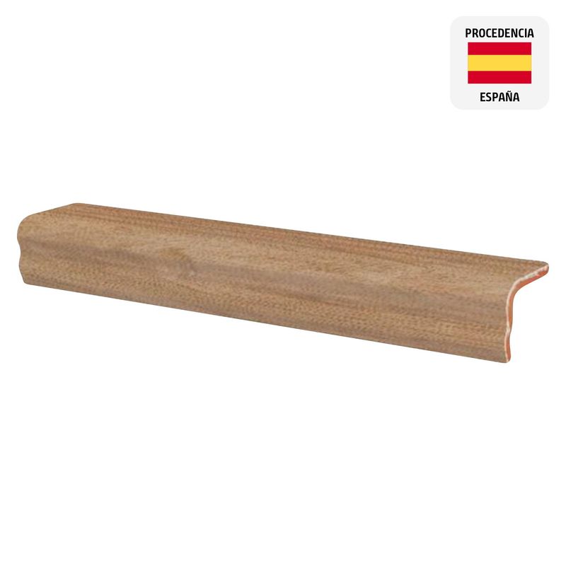 INTERMATEX - Cerámico Peldaño Madera Fresno Marrón Claro 5.5x33.3cm para piso