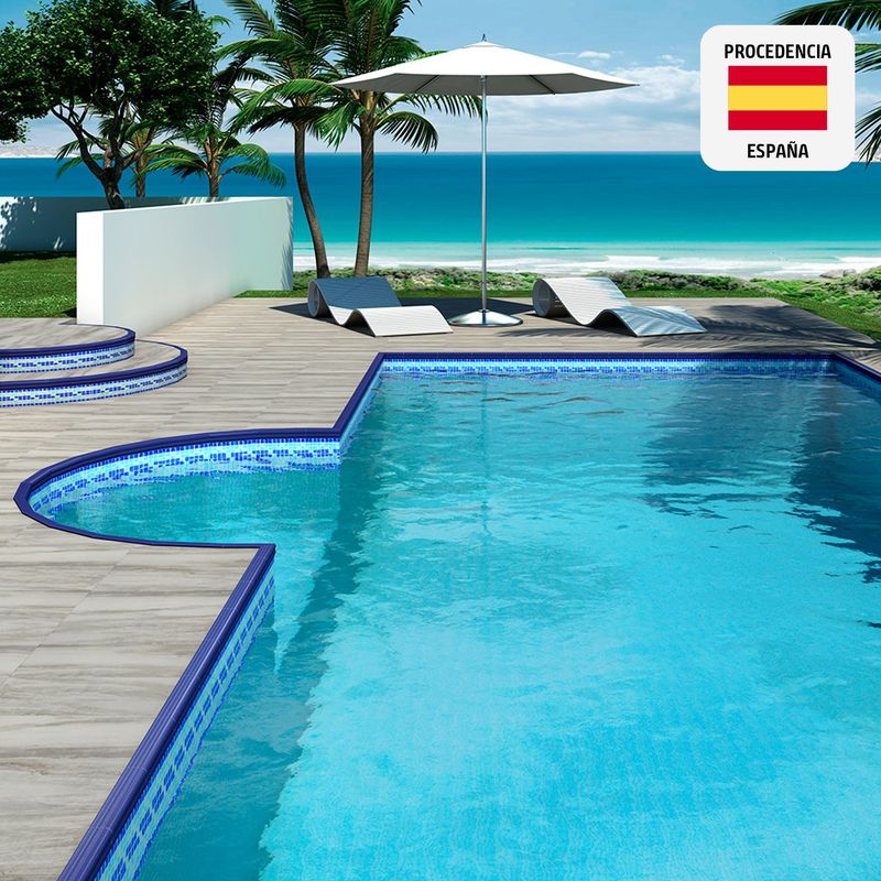 INTERMATEX - Cerámico Peldaño Azul Cobalto Clásico 5.5x33.3cm para piso