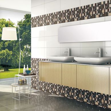 Mosaico America Brown Marmolizado 30x30cm 1.08m2 para pared