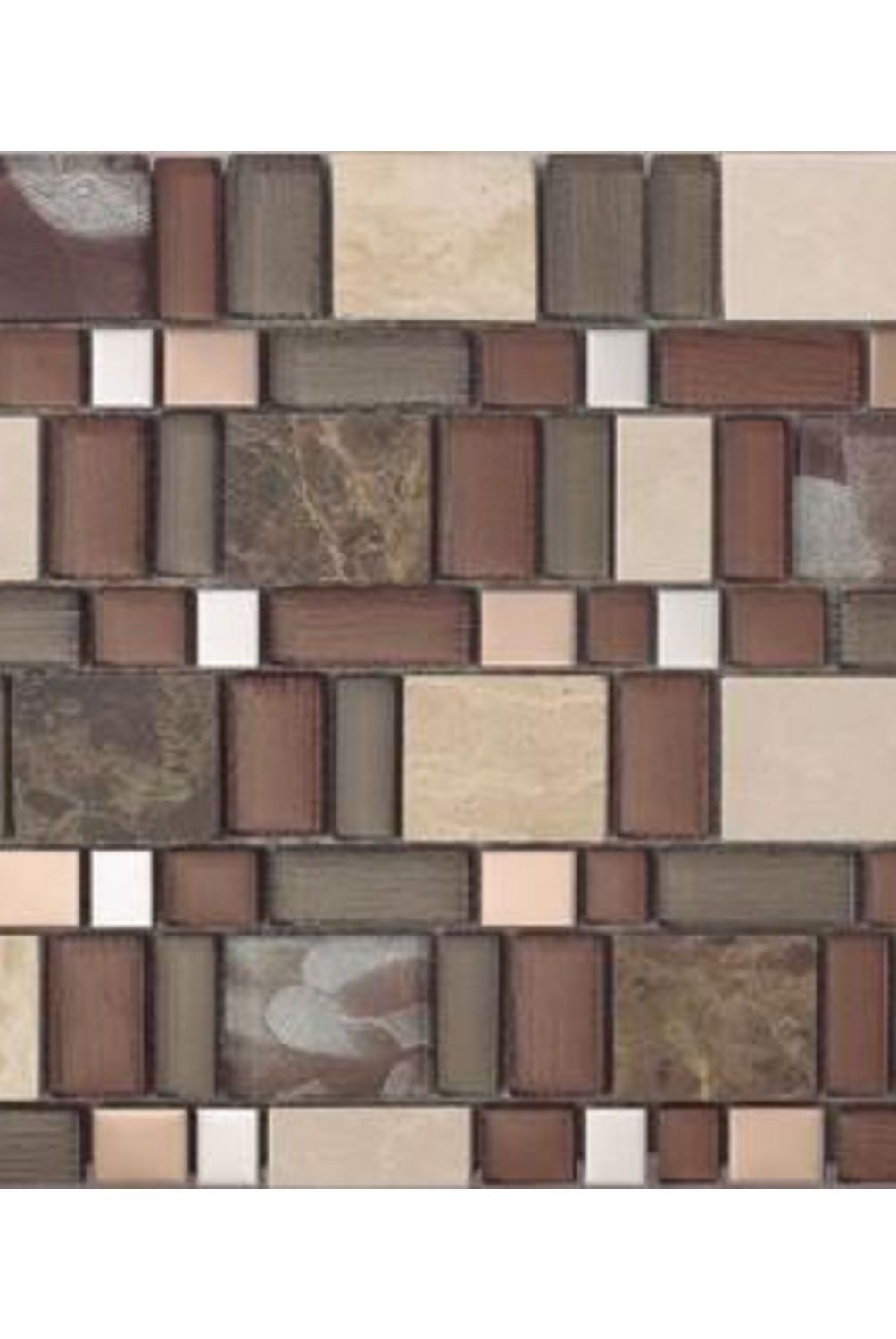 INTERMATEX - Mosaico America Brown Marmolizado 30x30cm 1.08m2 para pared - Venta por unidad