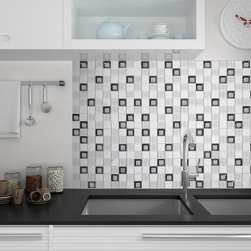 INTERMATEX - Mosaico Keops Blanco Marmolizado 30x30cm para pared - Venta por unidad