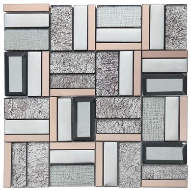 Mosaico Time Silver Marmolizado 30x30cm 1.08m2 para pared