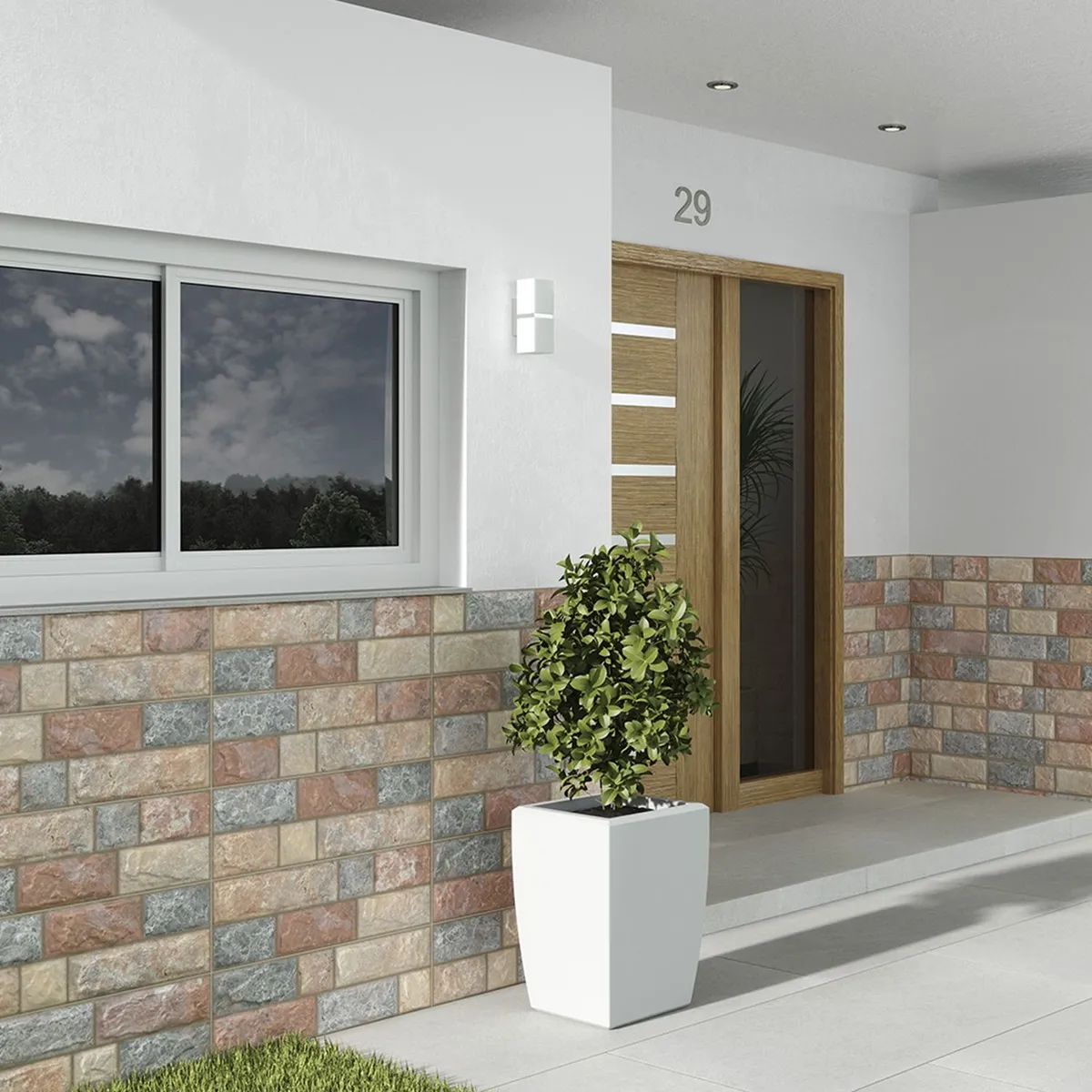 INTERMATEX - Fachaleta Rock Multi 20x60cm 0.84m2 para pared