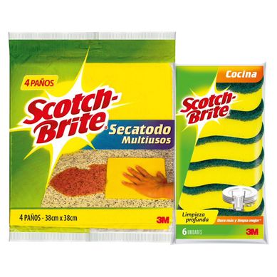 Secatodo Multiusos 4 pa�os + Pack x 6 Esponjas 2 en 1