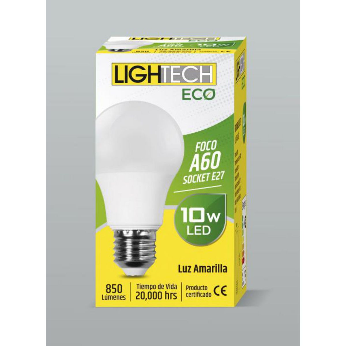 LIGHTECH - Pack x5 Focos LED 10W A60 E27 Luz Cálida