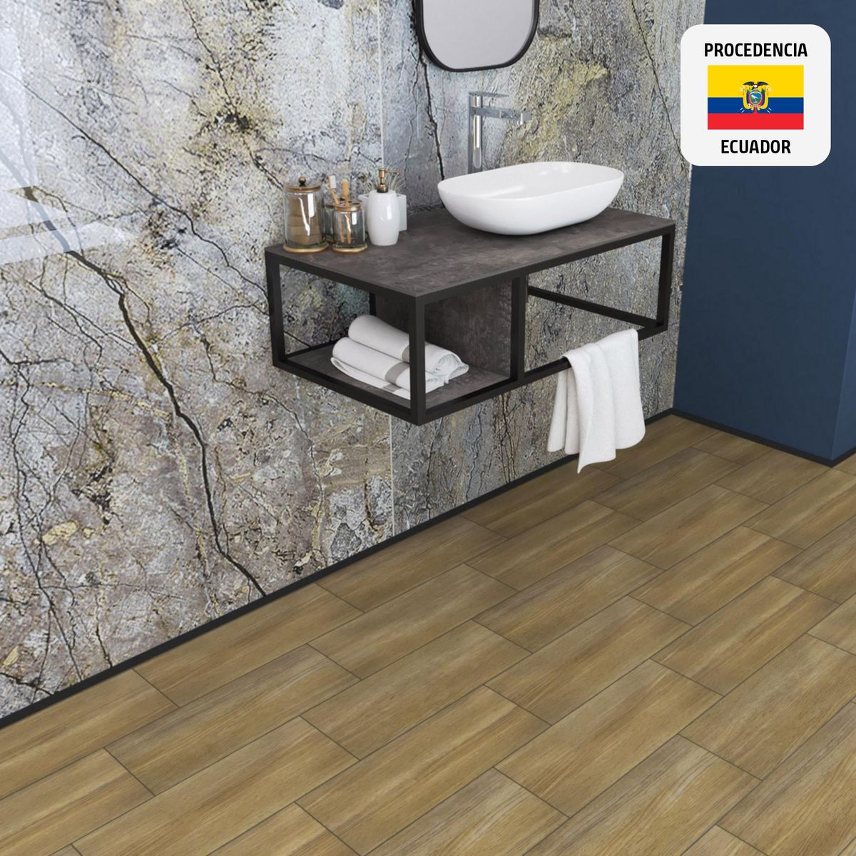 GRAIMAN - Cerámico Kapur Miel Maderado 18x45cm 1.13 m2 para piso