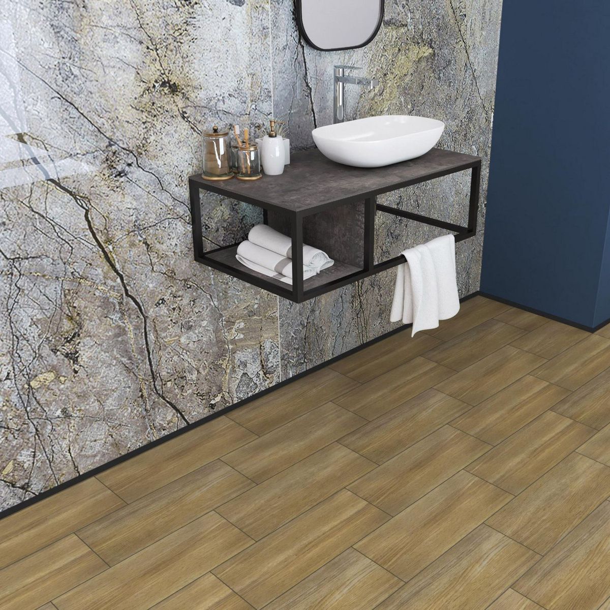 GRAIMAN - Cerámico Kapur Miel Maderado 18x45cm 1.13 m2 para piso