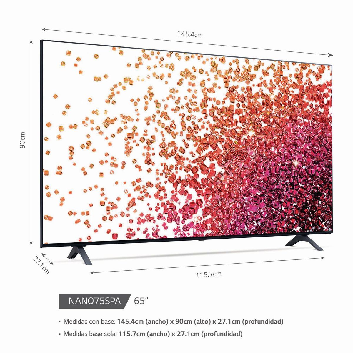 LG - Televisor LG 65" NANOCELL 4K UHD Smart ThinQ AI 65NANO75SPA (2021)