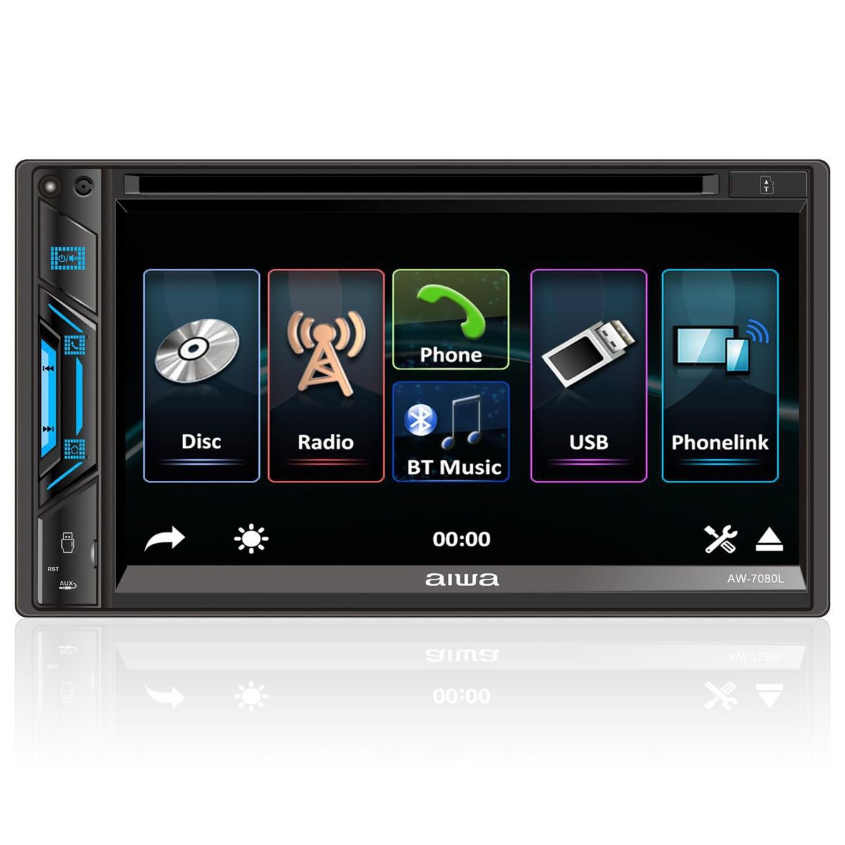 AIWA - Autoradio Aiwa AW-7080L con Pantalla Táctil LCD 6.9" Negro