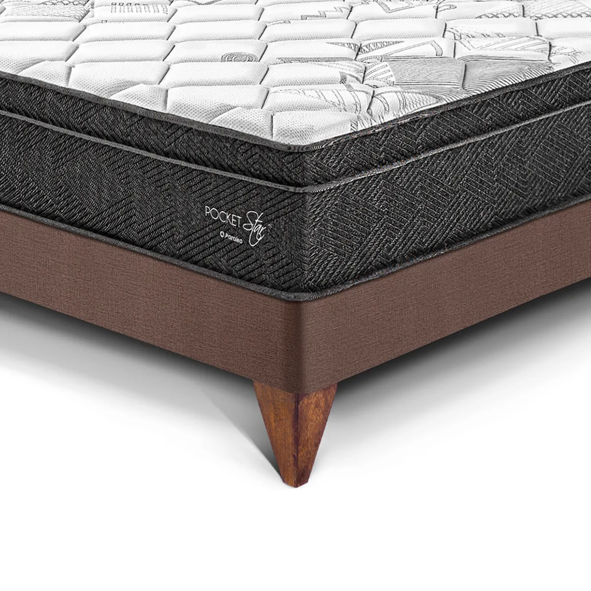 PARAISO - Cama Europea Pocket Star 1.5 Plazas + Almohada + Protector