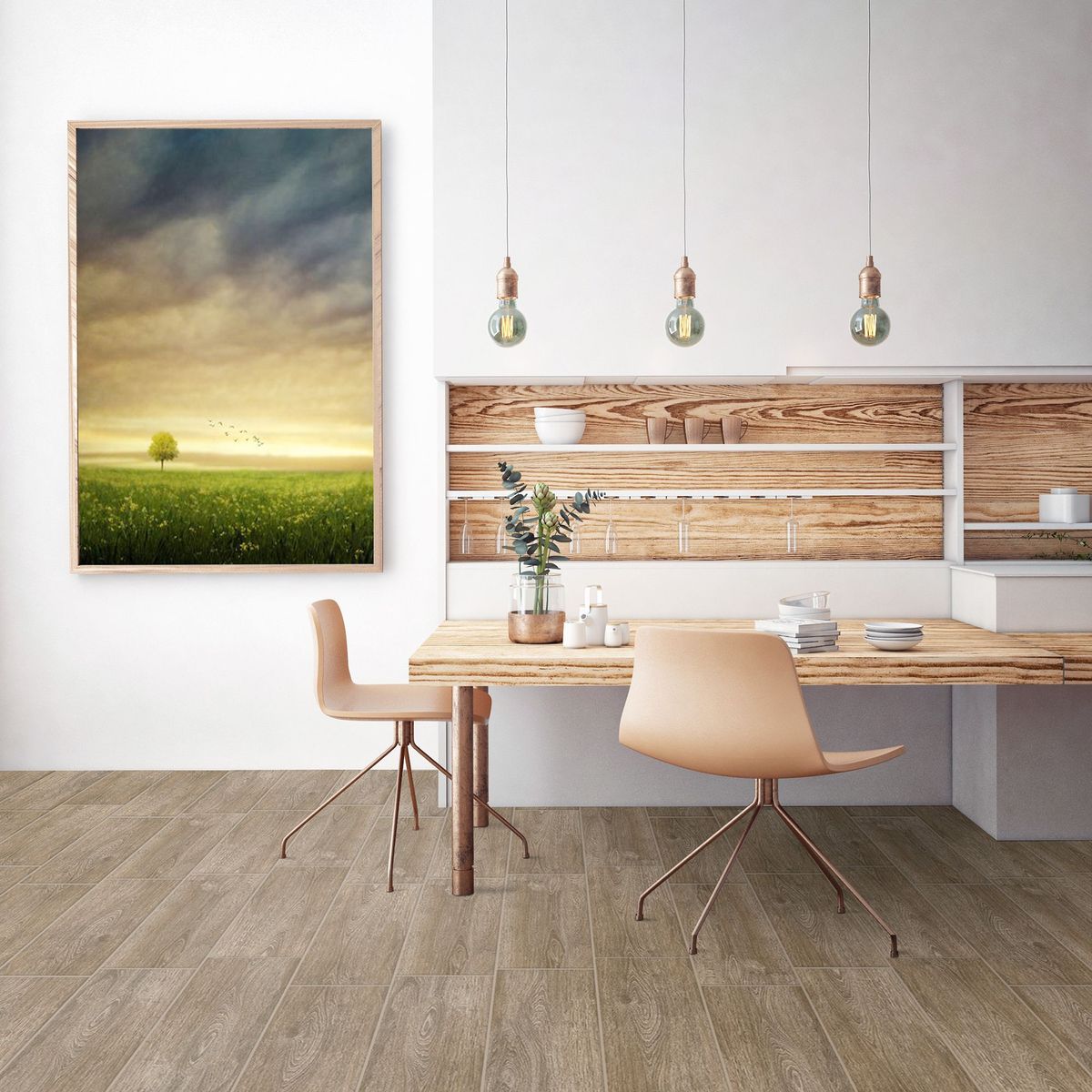 CELIMA - Cerámica Marrón Maderado 20X60cm 1.2m2 Nogal Café