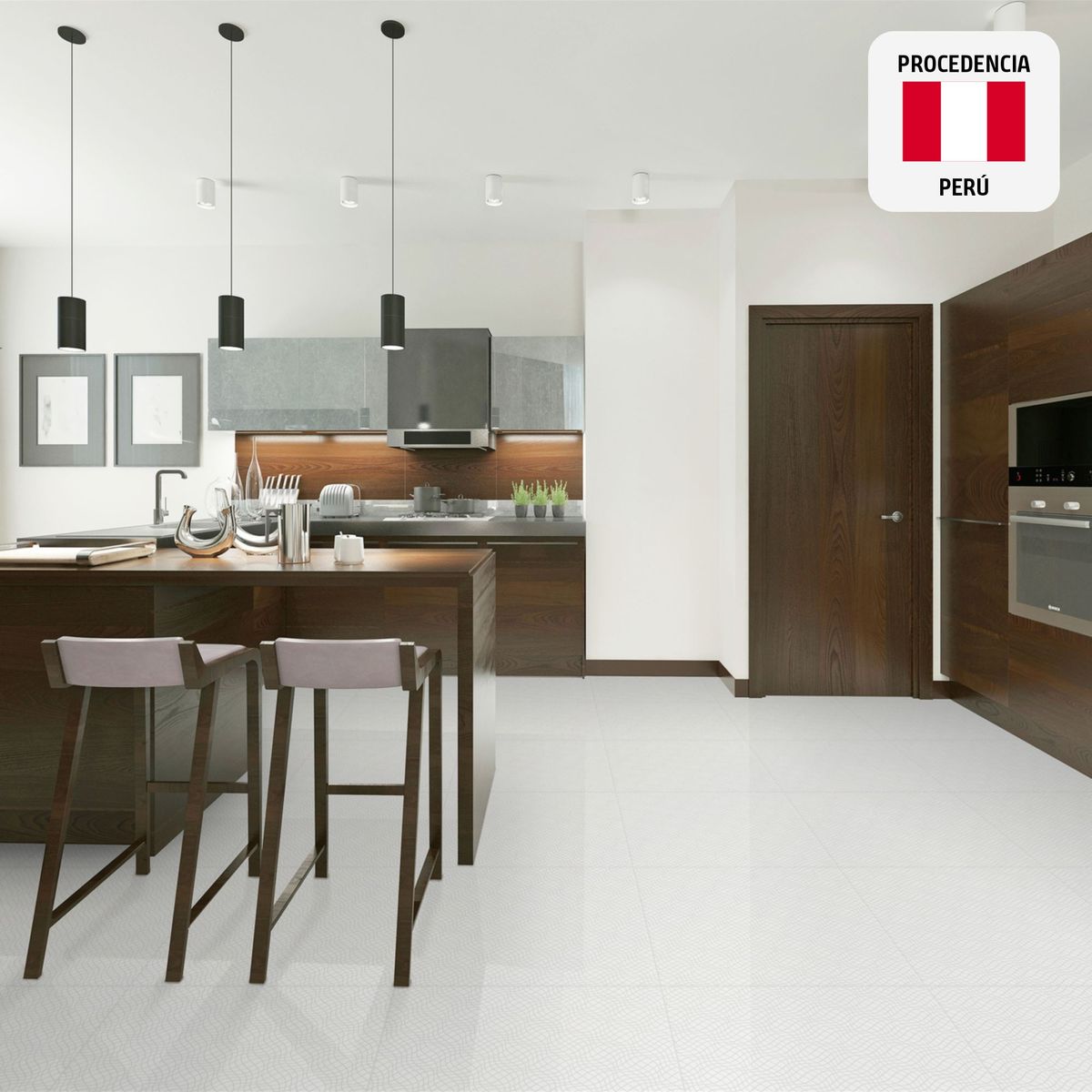 GALA - Cerámica Blanco 47x47 Decoradas Brillante 1.9 m2 Eclipse White