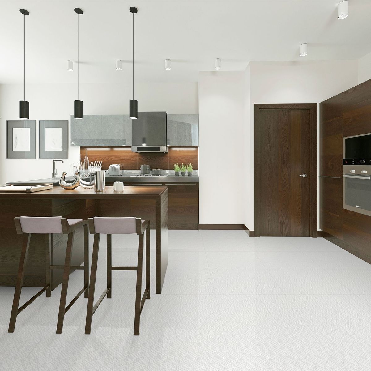 GALA - Cerámica Blanco 47x47 Decoradas Brillante 1.9 m2 Eclipse White