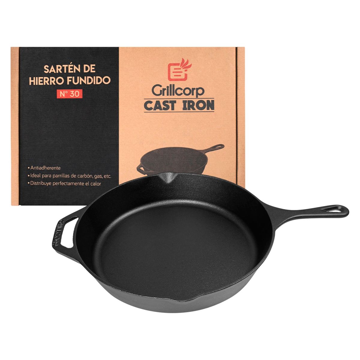 GRILLCORP - Sartén de Hierro Fundido 15cm