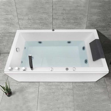 Tina Hidromasaje Rectangular Minimalista Ejecutiva 150x80cm Blanca