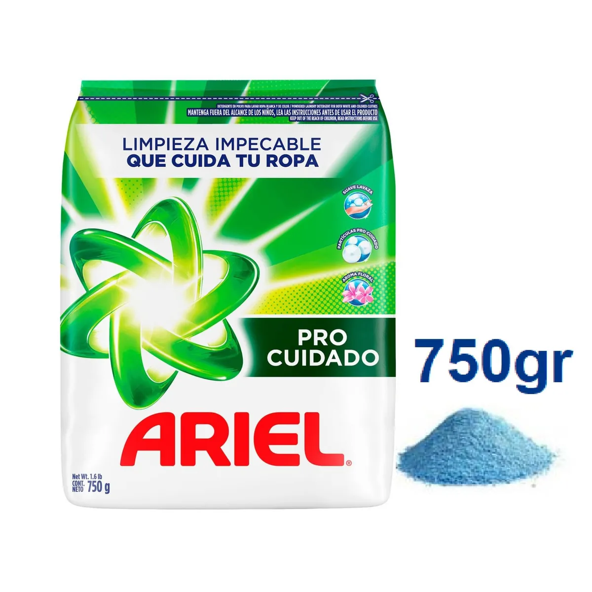 ARIEL - Detergente En Polvo Ariel Pro Cuidado 750 Gr.
