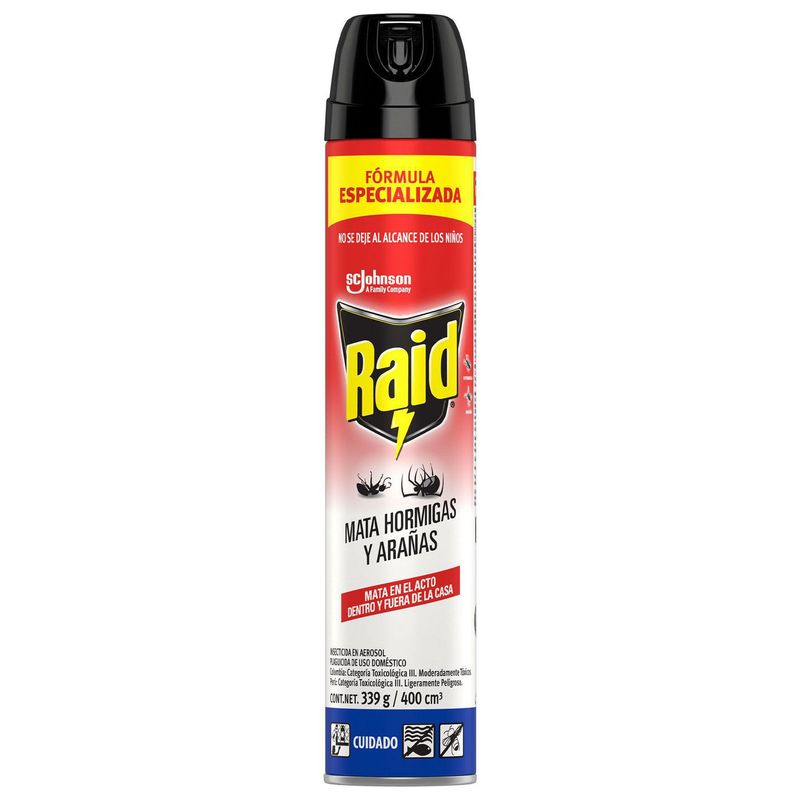RAID - Insecticida Raid Aerosol 400ml Hortmigas/Aarañas