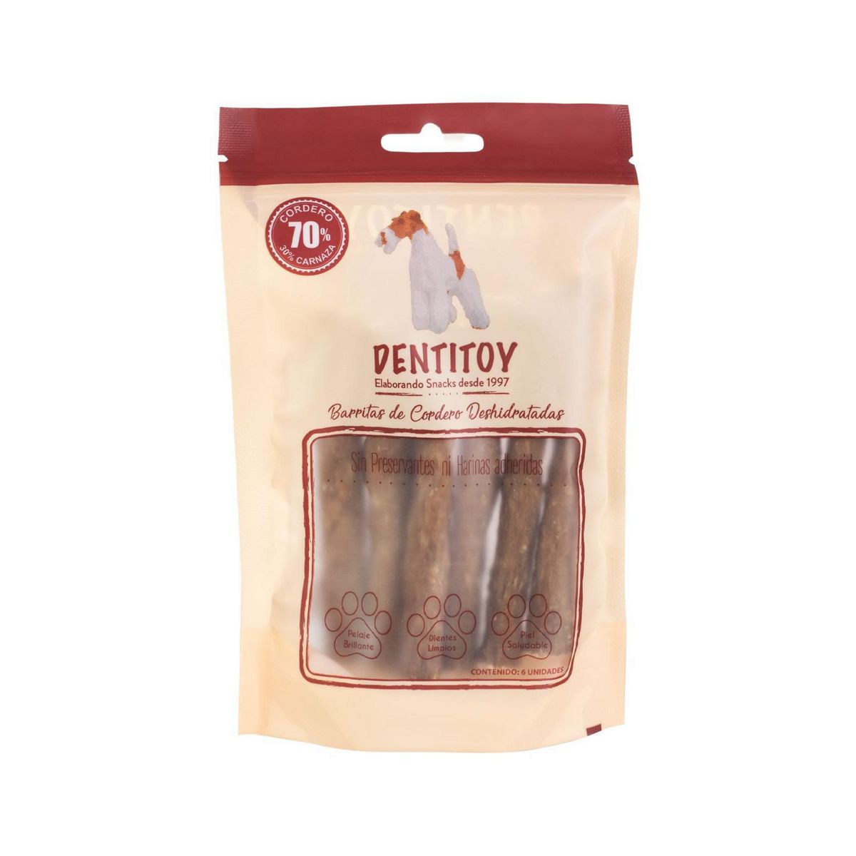 DENTITOY - Dentitoy Snack para Perros Barritas x6 Sabor Cordero