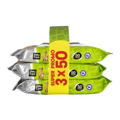 Toallitas H�medas de Algod�n para Perro Aroma Lim�n 3x50