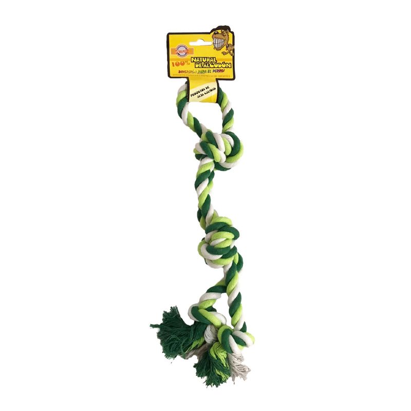 ACCECAN - Juguete para Perros Soga Trenzada XL Algodón Natural Verde