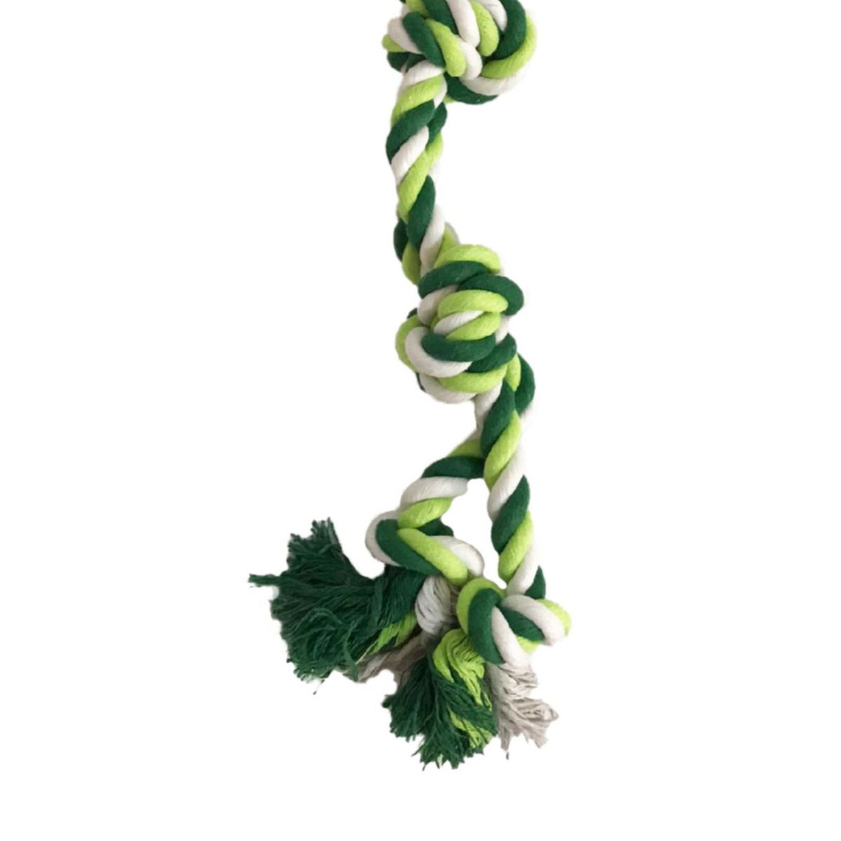 ACCECAN - Juguete para Perros Soga Trenzada XL Algodón Natural Verde