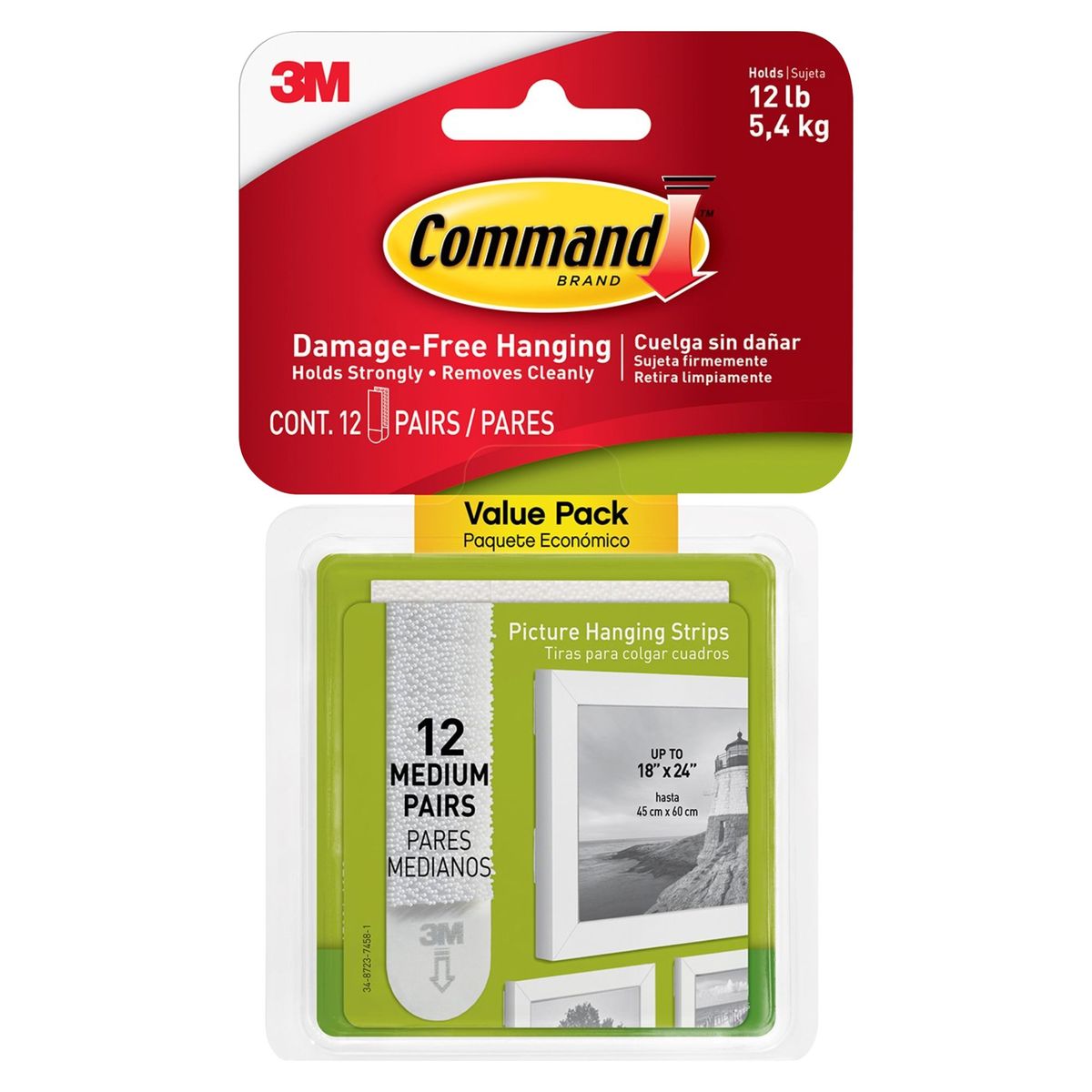 COMMAND - Tiras Command 3M para Colgar Cuadros Grandes Value Pack