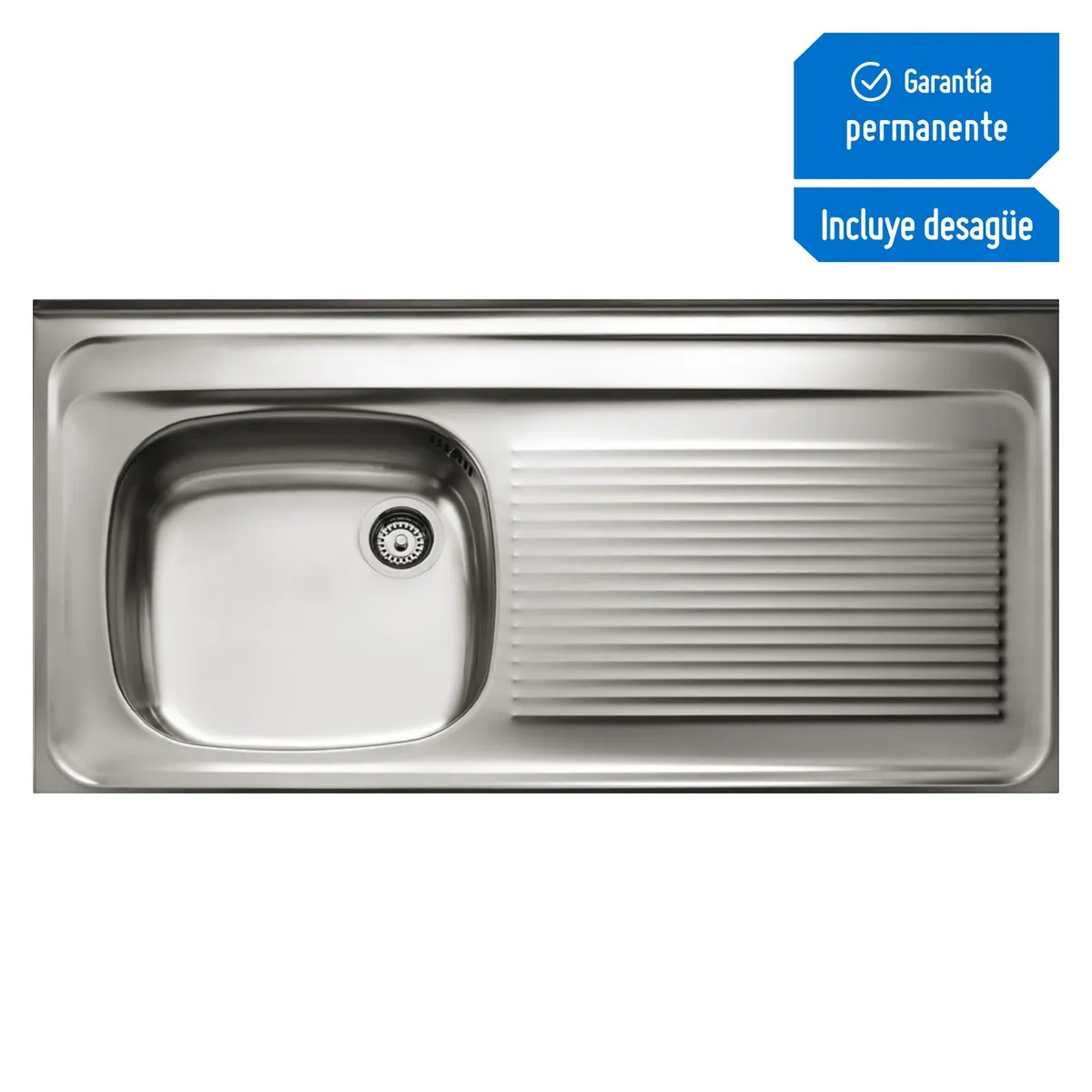 TEKA - Lavadero de Cocina Acero Inoxidable Teka 1 Poza con Escurridero 100x50cm