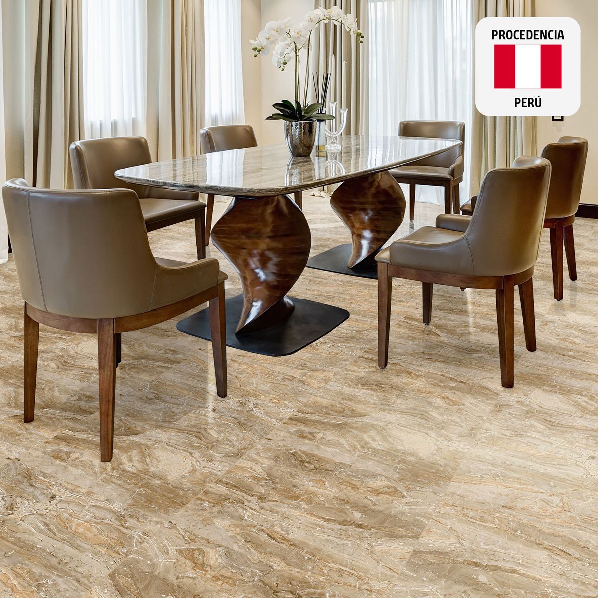 SAN LORENZO - Cerámica Breccia Preciosa Café 60x60cm 1.44m2 para piso