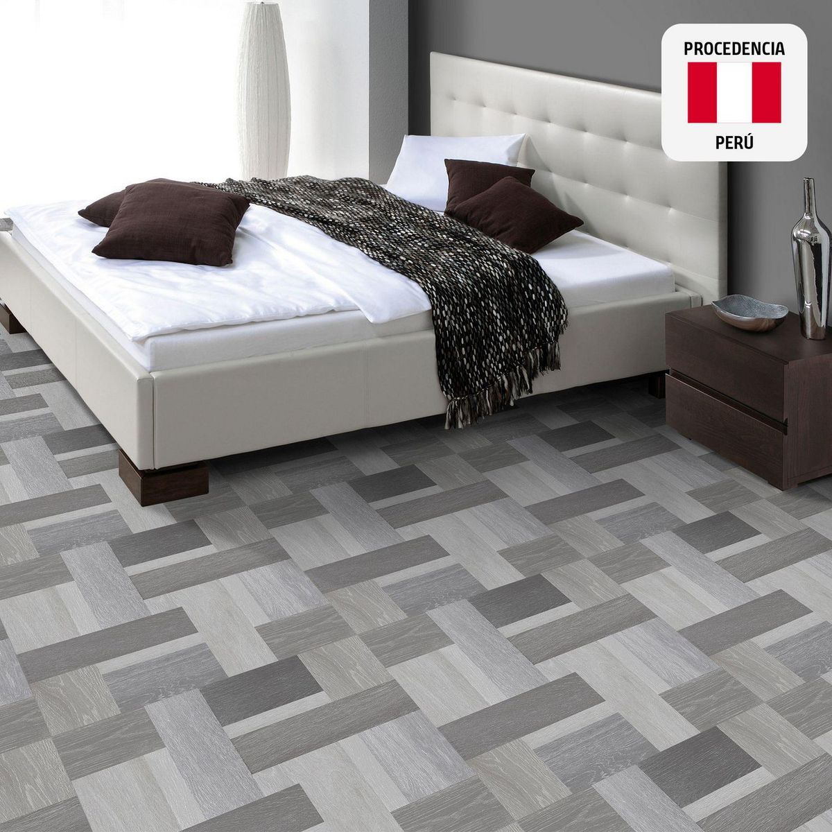 SAN LORENZO - Cerámica Madera Cruzat Gris 60x60cm 1.44m2 para piso