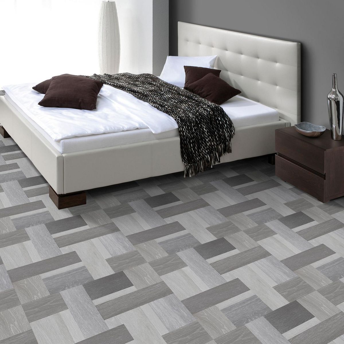 SAN LORENZO - Cerámica Madera Cruzat Gris 60x60cm 1.44m2 para piso