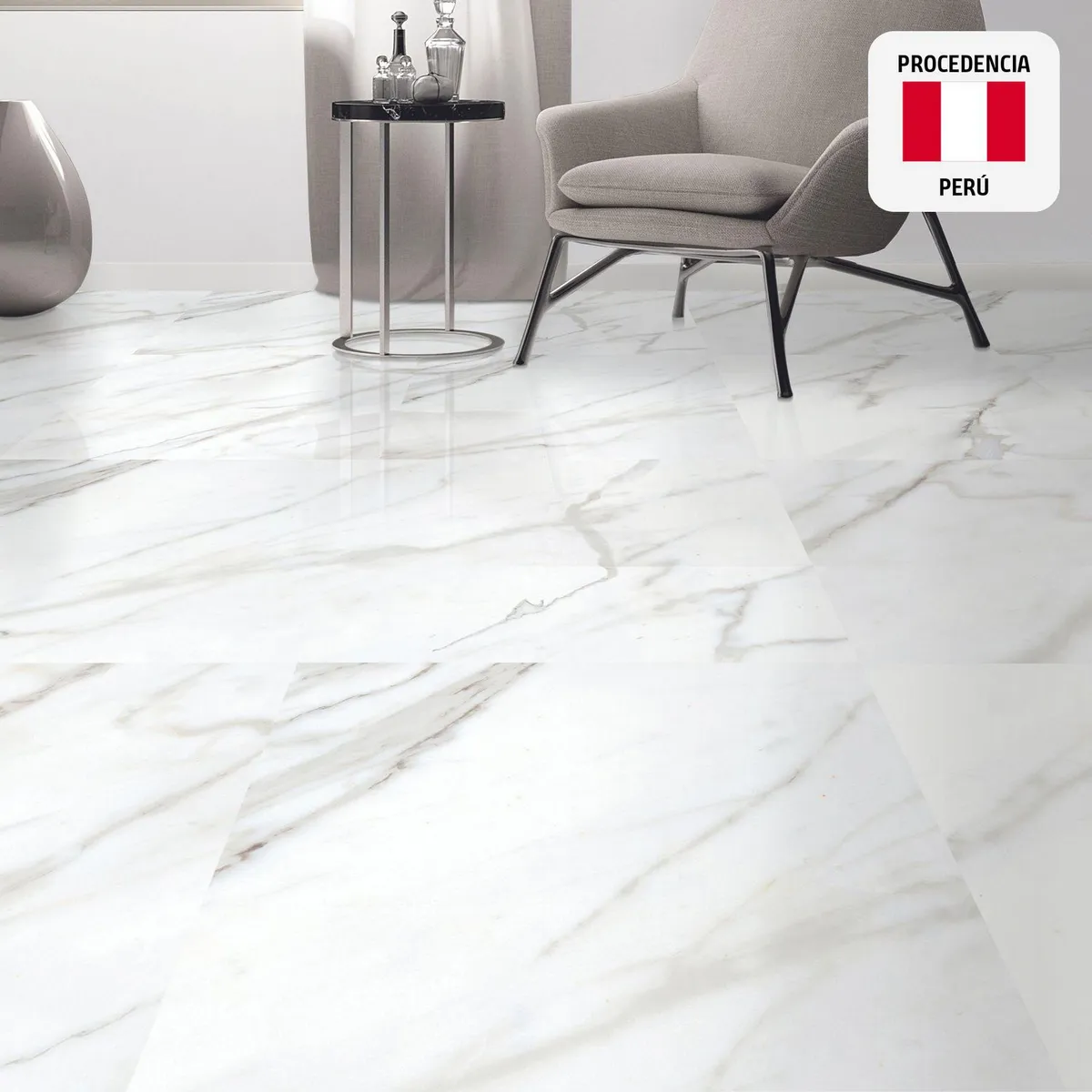 SAN LORENZO - Cerámica Blanco Marmolado 61x61cm 1.44m2 Venice Bianco