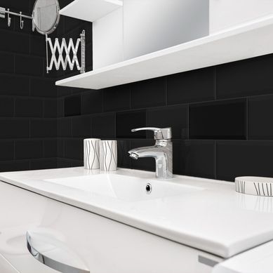 Cer�mica Brick Negro 12x40cm 1.39m2 Para Pared