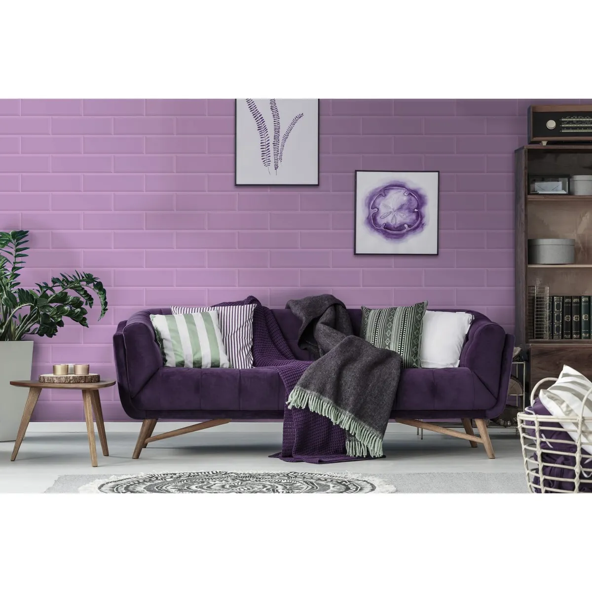 SAN LORENZO - Cerámica Brick Violeta 30x40cm para pared