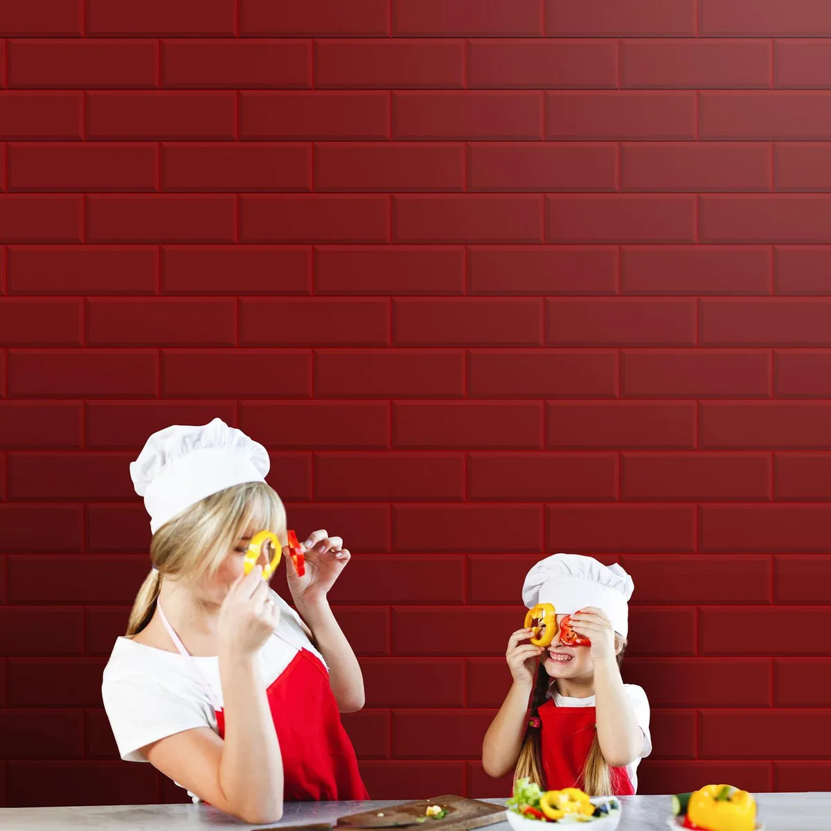 SAN LORENZO - Cerámica Brick Rojo 12x40cm 1.39m2 Para Pared