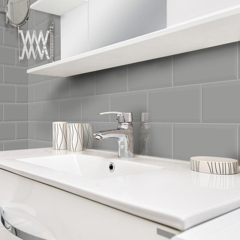 SAN LORENZO - Cerámica Brick Gris Brillo 12x40cm 1.39m2 Para Pared