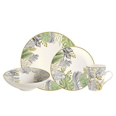 Juego de vajillas Porcelana Natural Beige 16 Piezas