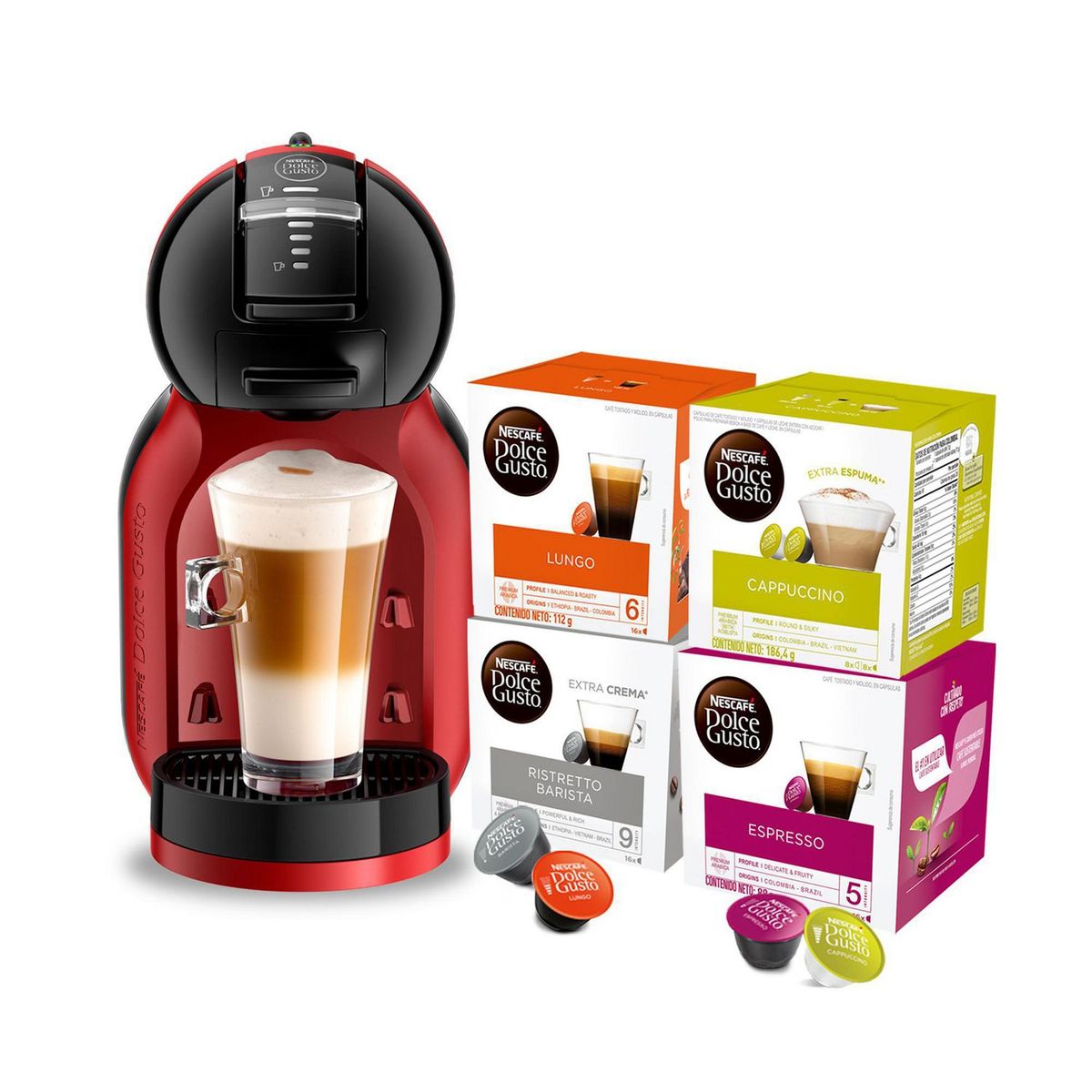  - Pack Cafetera Nescafé Dolce Gusto Mini Me + 64 Cápsulas de Café Pack