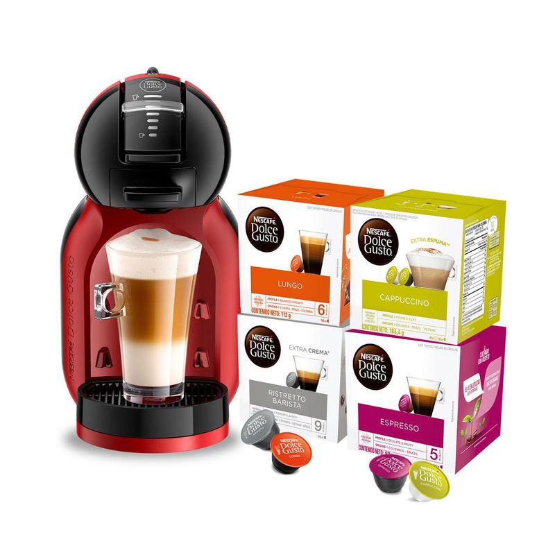 NESTLE - Pack Cafetera Nescafé Dolce Gusto Mini Me + 64 Cápsulas de Café Pack