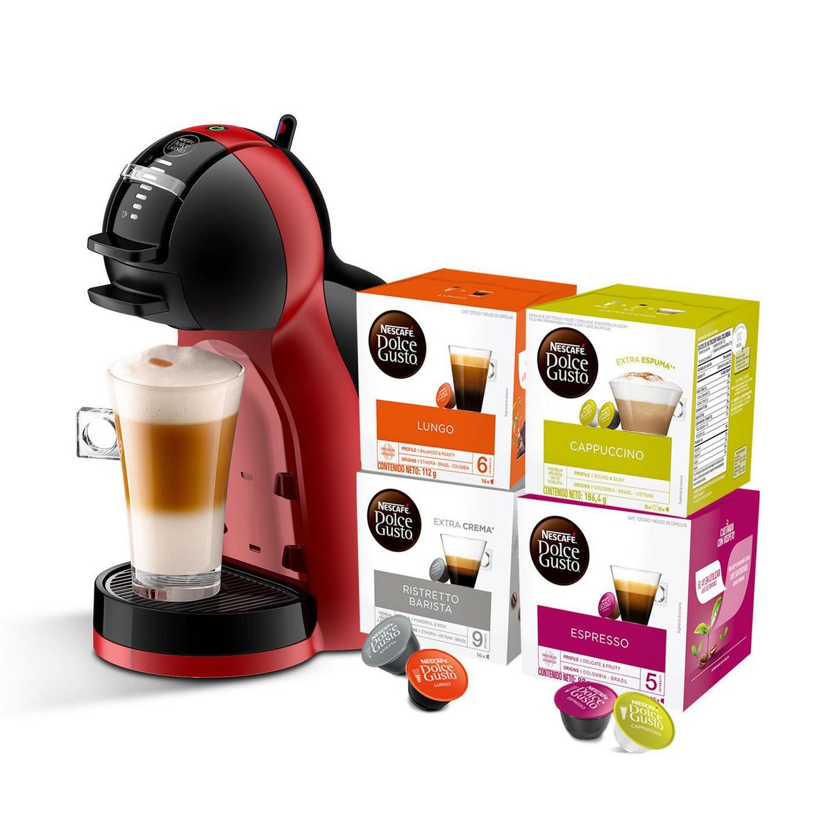  - Pack Cafetera Nescafé Dolce Gusto Mini Me + 64 Cápsulas de Café Pack
