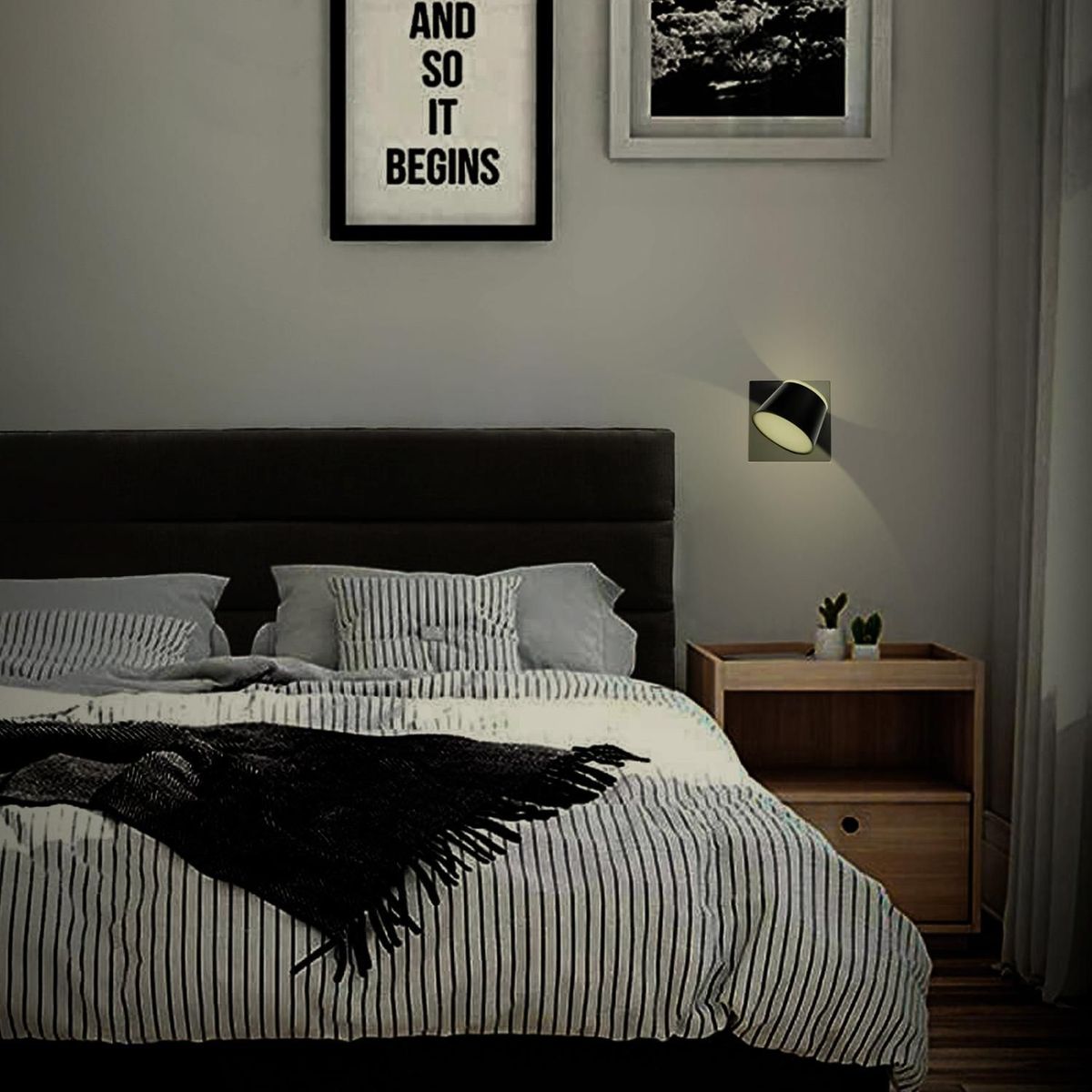 LIGHTECH - Braquete de Pared Exterior Pascal LED Negro 7W IP20