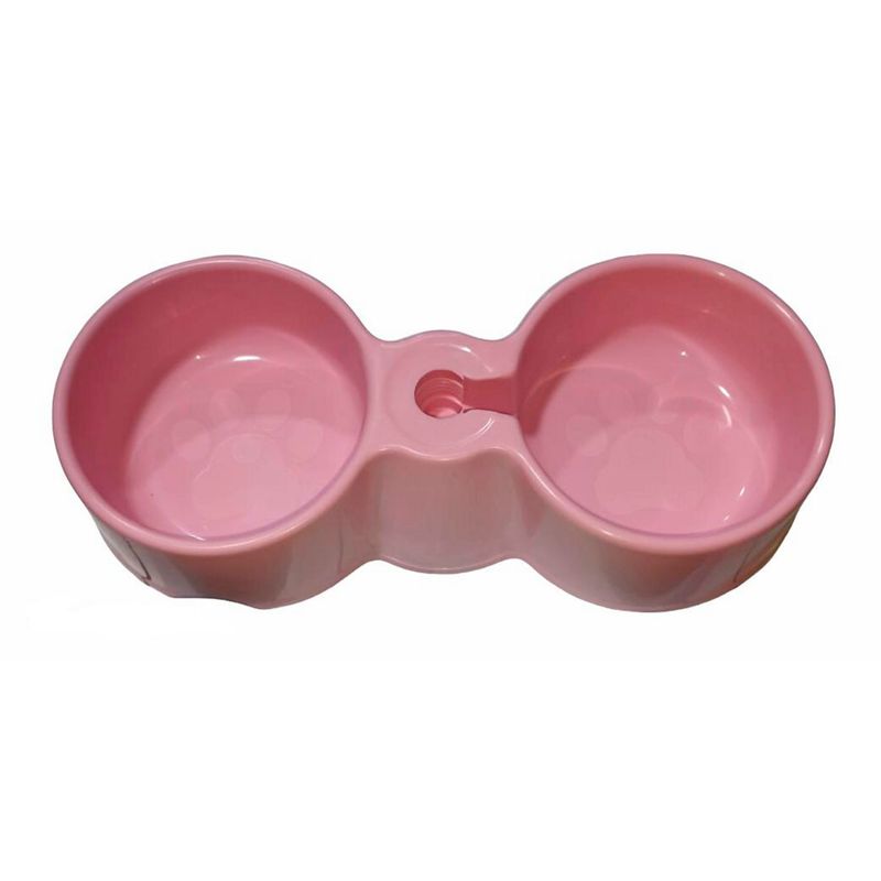 ACCECAN - Plato Autorellenable Grande para Perros Rosado 16x7x38cm
