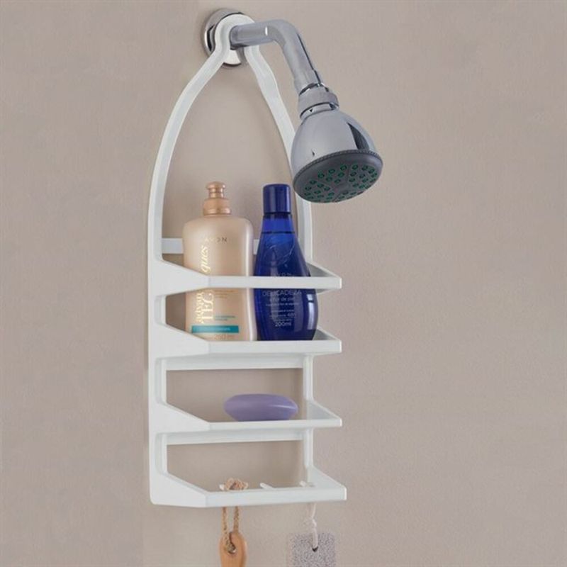 REYPLAST - Organizador de Ducha Plástico Blanco Reyplast
