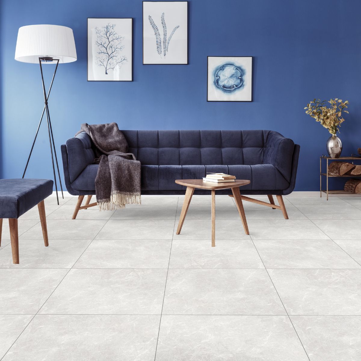 GALA - Cerámica Martino Gris 47x47 Marmoladas Brillante 1.9 m2