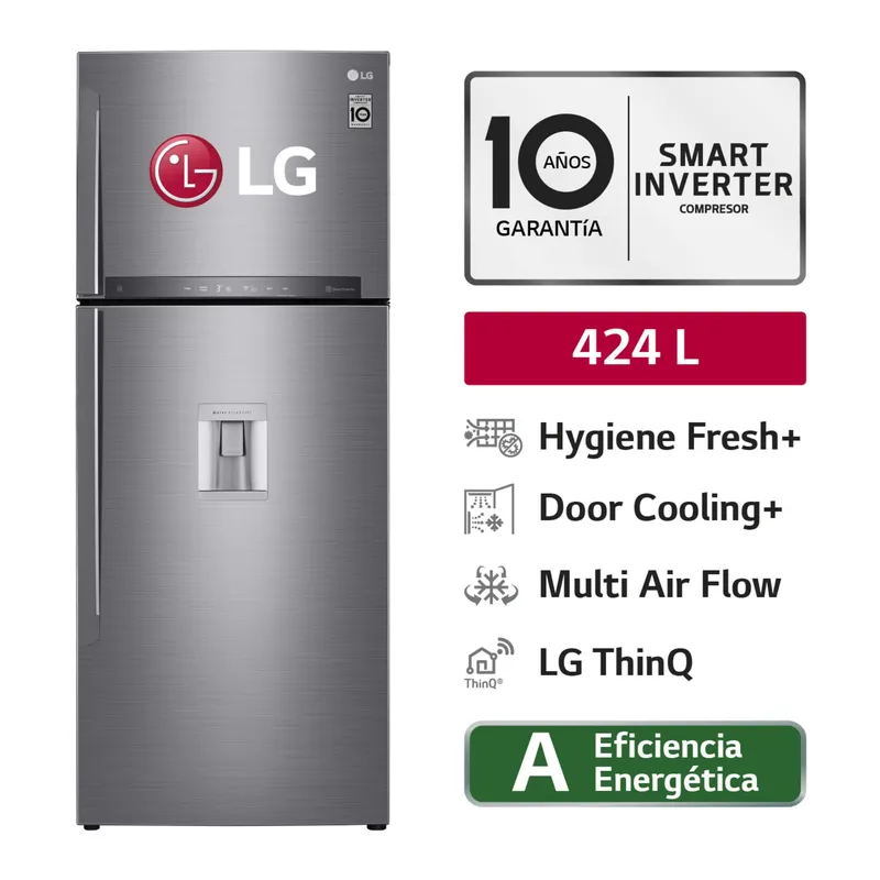 LG - Refrigeradora Lg Top Freezer 424 Litros GT44AGP