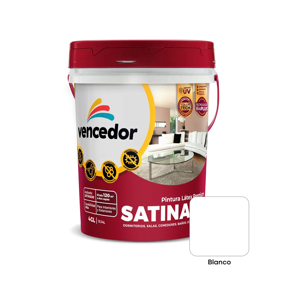 VENCEDOR - Pintura Vencedor SuperSatinado Blanco 4GL