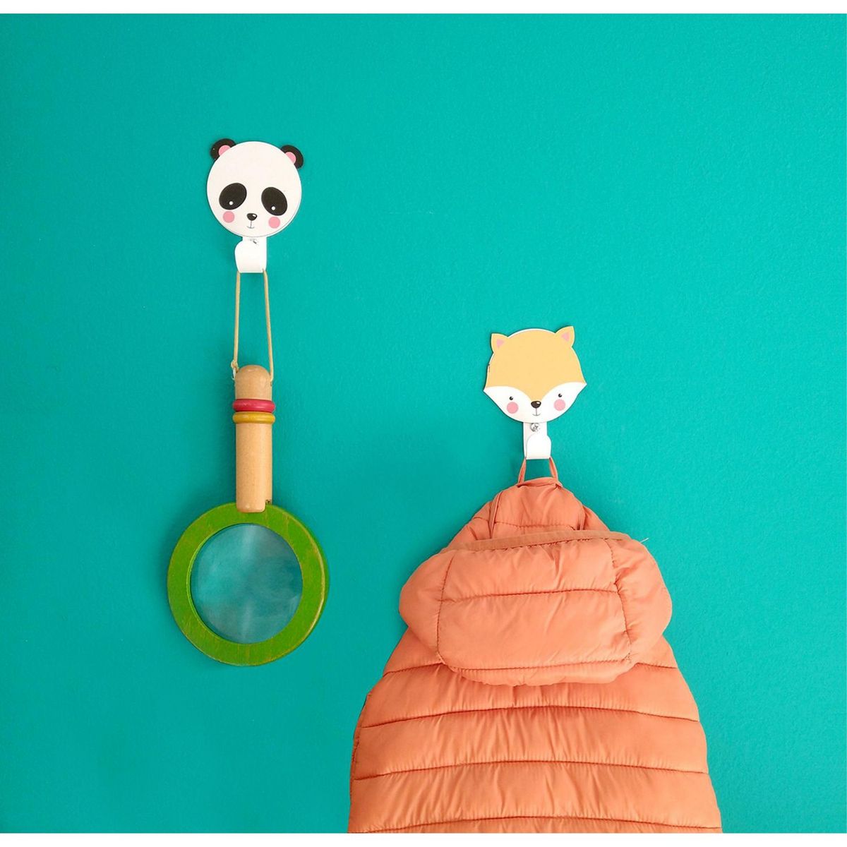 ORGANIZA DUCASSE - Set 2 Colgadores de Pared Infantil Bosque