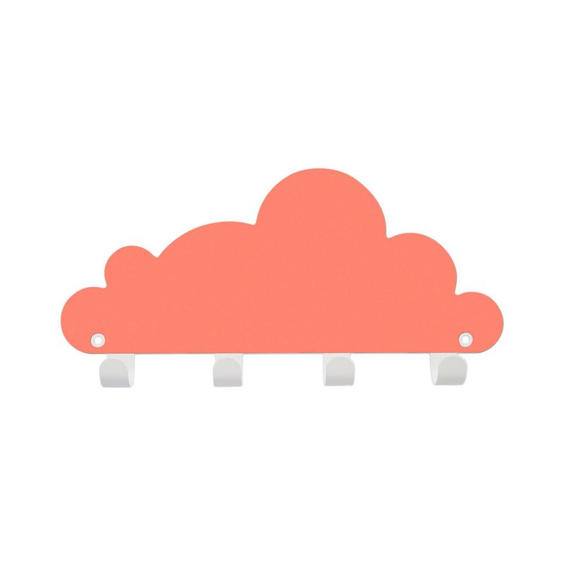 ORGANIZA DUCASSE - Perchero de Pared 4 Ganchos Infantil Nube Rosada