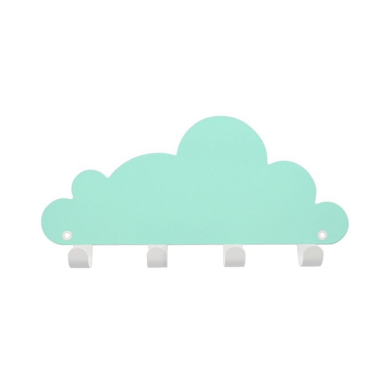 ORGANIZA DUCASSE - Perchero de Pared 4 Ganchos Infantil Nube Celeste
