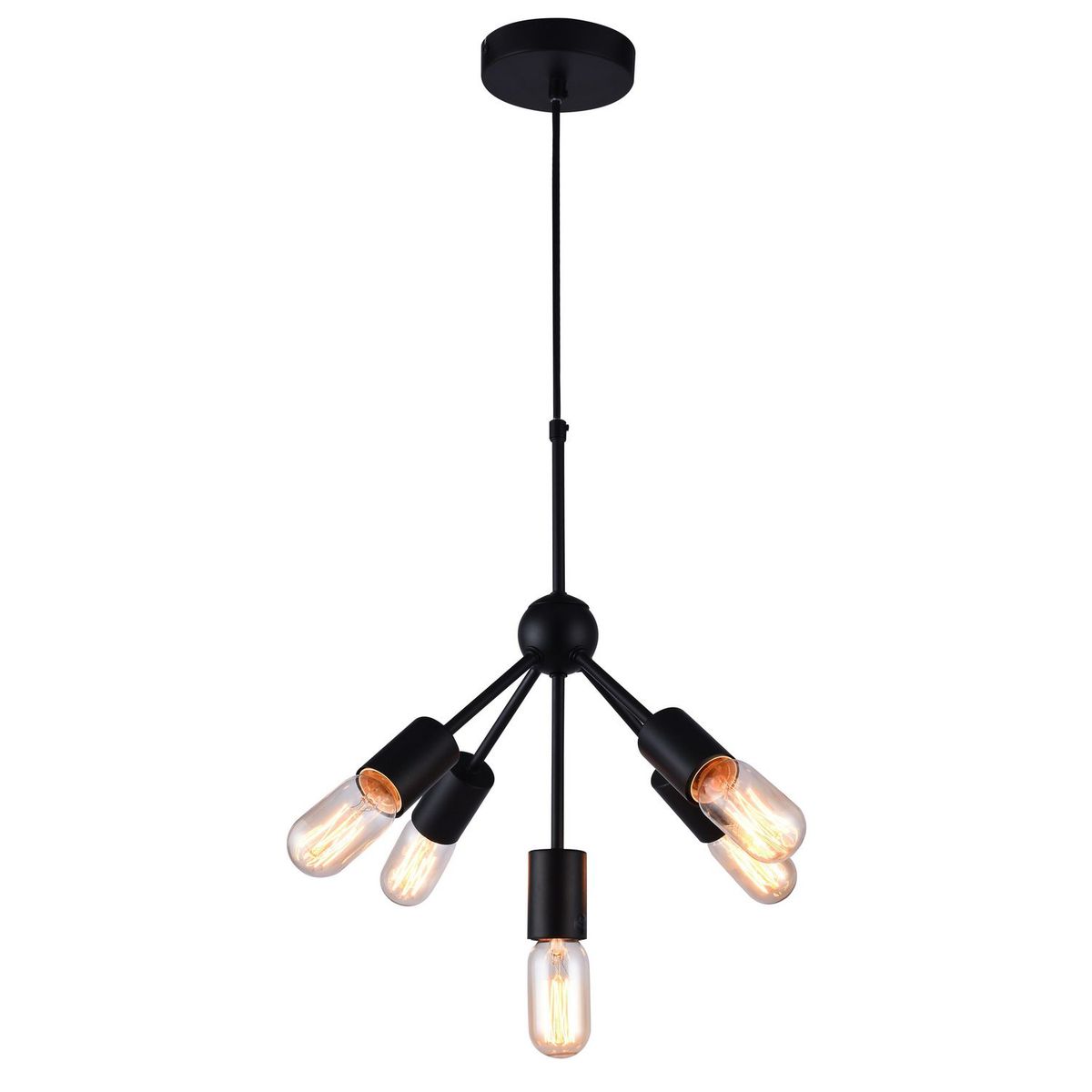ILUMA - Lámpara Colgante Negro 5L E27